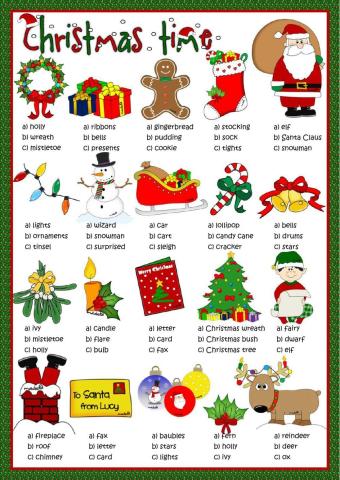 Christmas time - multiple choice