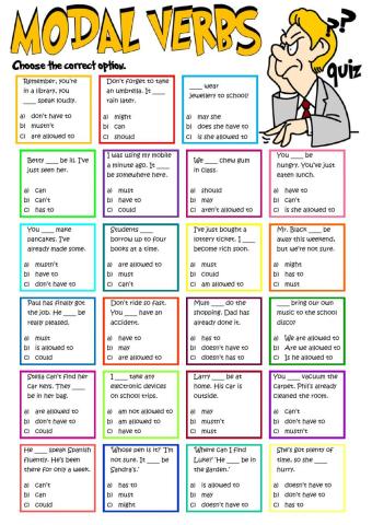 Modal verbs - quiz