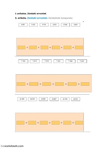 5-1-3 Zenbaki arruntak: Zenbakiak konparatu