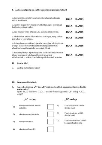 Pénzügy - püsz vizsga 2010 október B