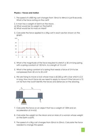 Physics worksheet