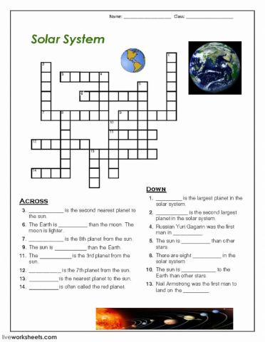 Planets crossword