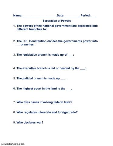 Separation of Powers