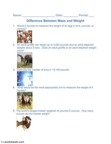 Difference Between Mass and Weight