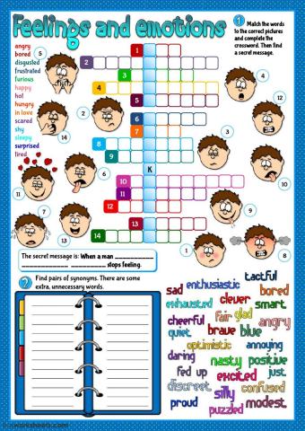 Feelings and emotions - crossword