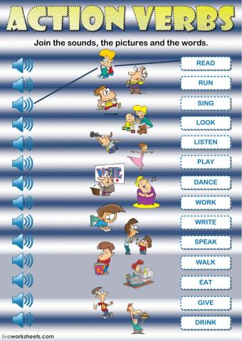 Action verbs - Listening and reading