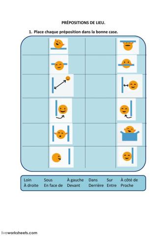 Prépositions de lieu