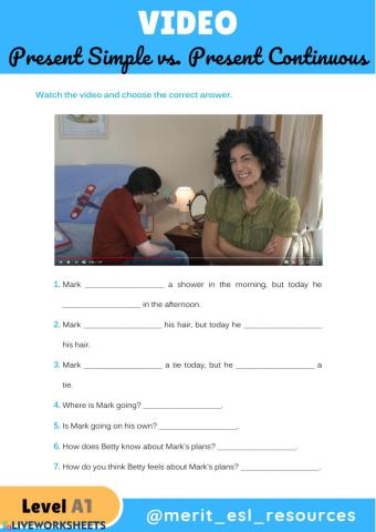 Present Simple vs. Present Continuous - Video