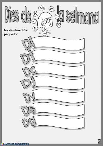 Els dies de la setmana (parlar)