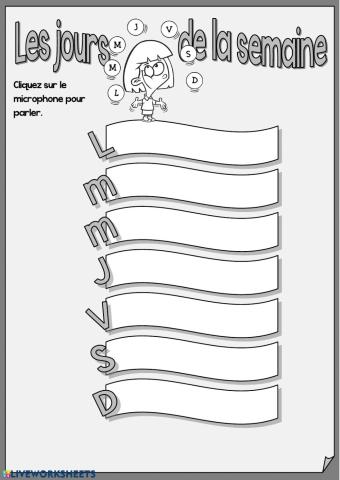 Les jours de la semaine (parler)