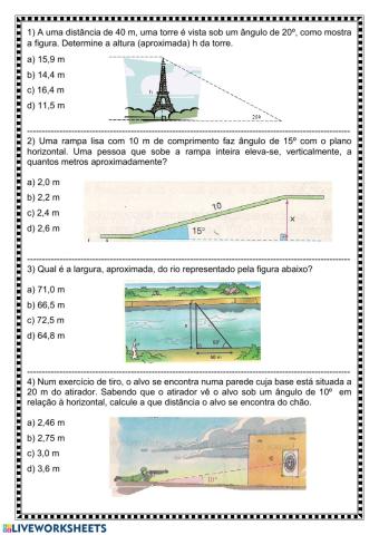 Trigonometria e Funções do 1º e 2º graus