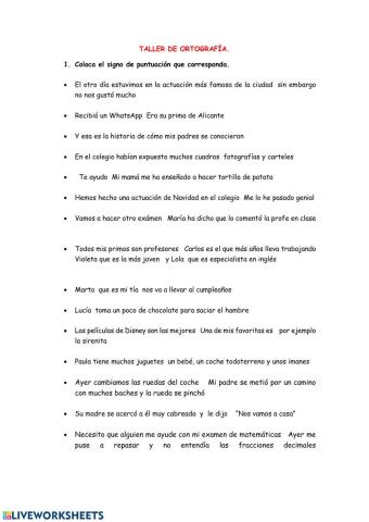 Los signos de puntuación