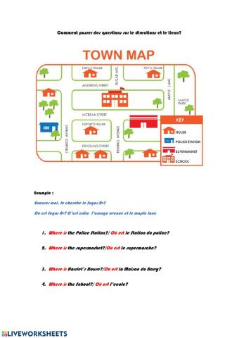 Prepositions du directions et lieux