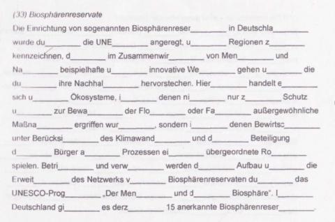 Mut zur Lücke, Die Biosphärenreservate