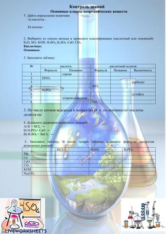Важнейшие классы неорганических соединений