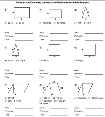 Areas and Perimeters of Polygons