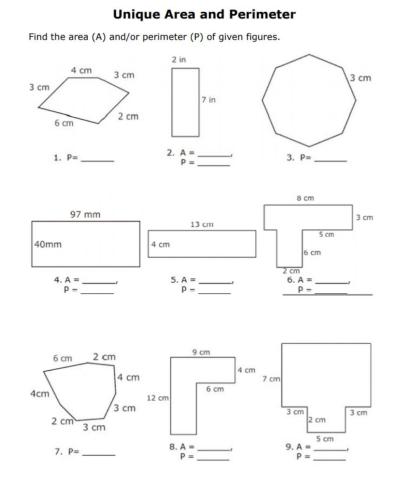 Areas of polygons