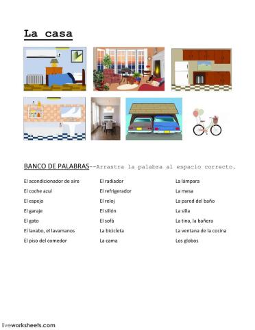 Vocabulario de la casa