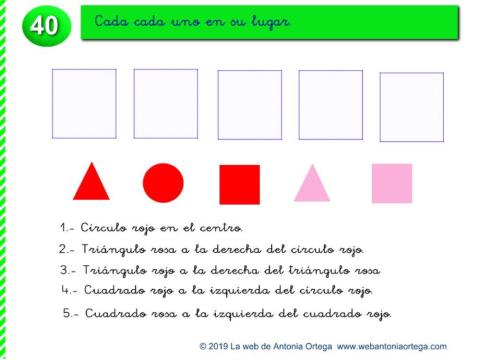 Arrastra cada figura a su lugar.