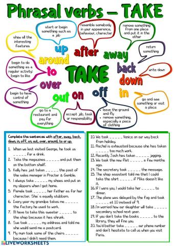 Phrasal verbs - Take