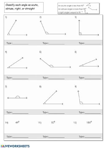 Classify Angles