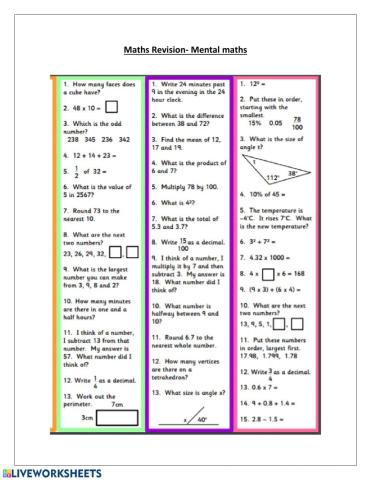 Mental Maths