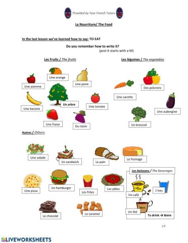 Lesson: The Food - La Nourriture