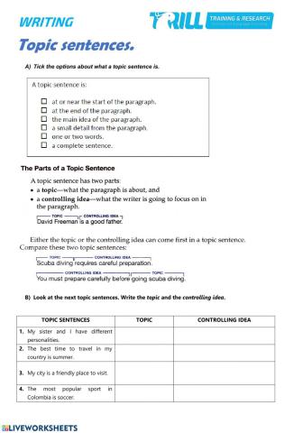 Topic sentences