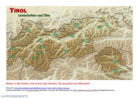 Tirol Landschaften und Täler (Üben3)