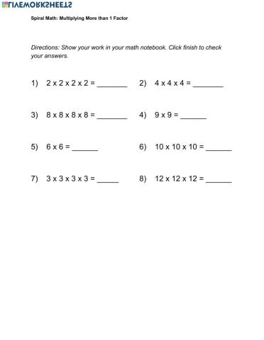 Multiplying More than 1 Factor