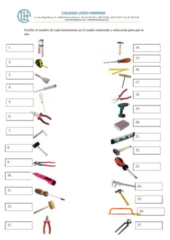 Tipos de herramientas