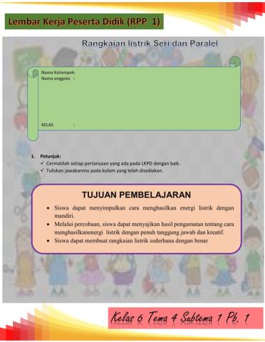 Lkpd subtema 2,rangkaian seri paralel