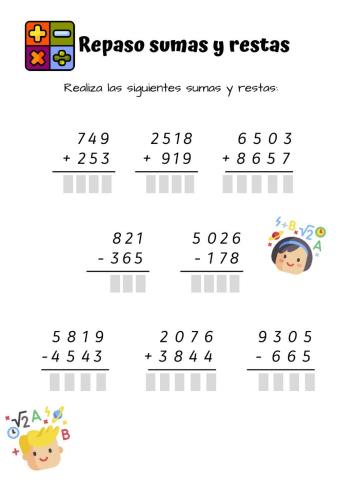 Repaso sumas y restas