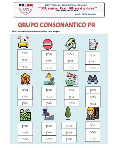 Grupo consonántico pr