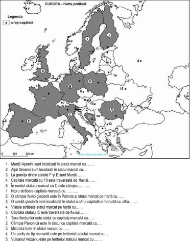 Test de evaluare-europa geografie fizică-2