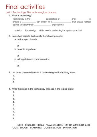 Unit 1 The technological process -1