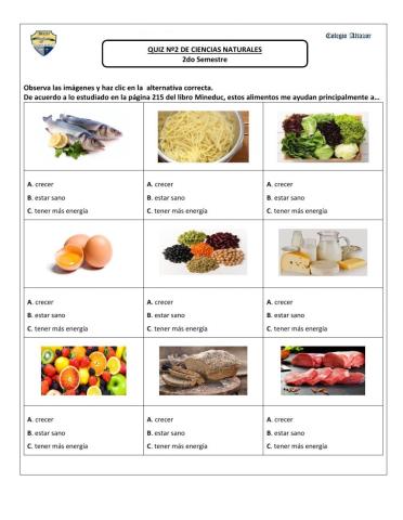 Clasificación de alimentos