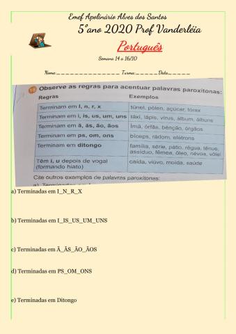 Acentuação Paroxítonas