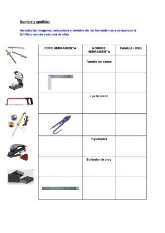 Herramientas para metales