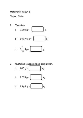 Tukar unit jisim