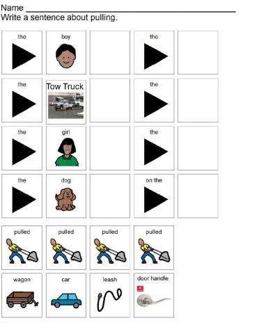 Sentences about pulling