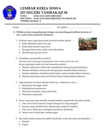 Tema 4 hak dan kewajibanku di sekolah