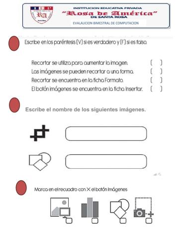 Evaluación bimestral computación