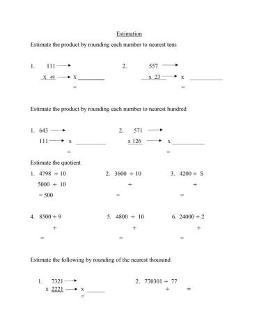 Estimation of product and quotient