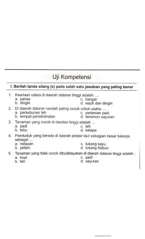 Uji kompetensi K4T3S1IPS