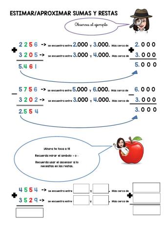 Estimar sumas y restas