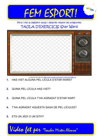 Fem Esport....Taula d'Exercici (STAR WARS)