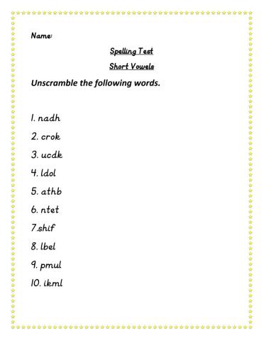 Short Vowels