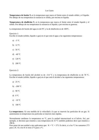 Temperatura y cambios de estado