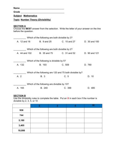 Number Theory